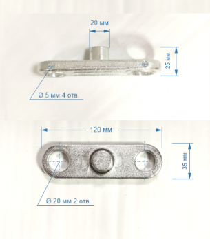 Щечки/планка ролика на тележку DF/AC/BF/L=120мм/312025/217mini